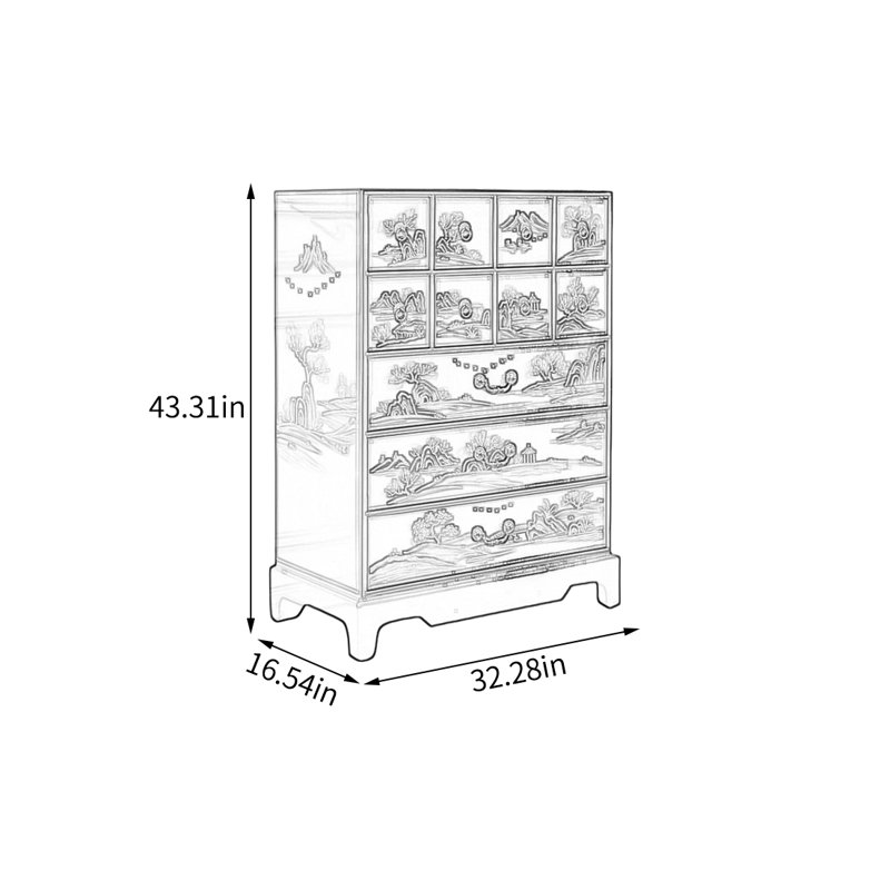 Armoire avec cadre en bouleau peint à la main, Noir, noir, noir, noir
