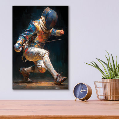  'Fencing Legend 2' by Ann Klee Acrylic Glass Wall Art, 12" x 16"