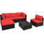 Ensemble de conversation modulaire en rotin avec coussins 6 pièces Planada-1925543303