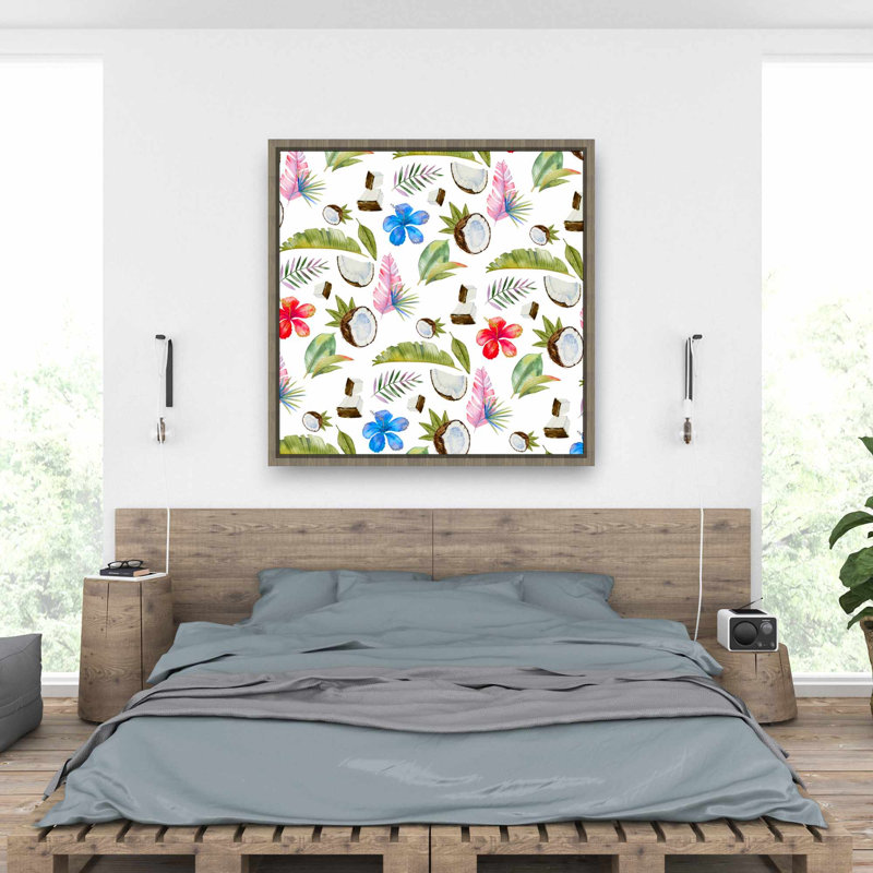 Tropical Pattern - Exotic Leaves Framed Canvas