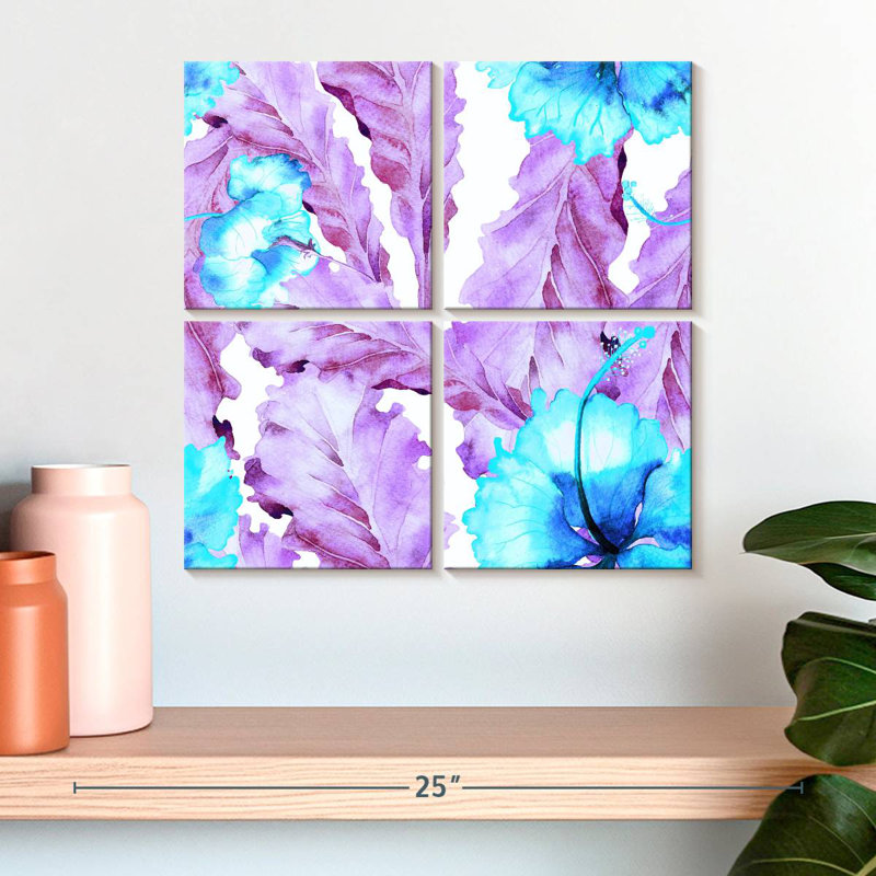 Hibiscus mauve et bleu Kerner, H 18 po x l 18 po