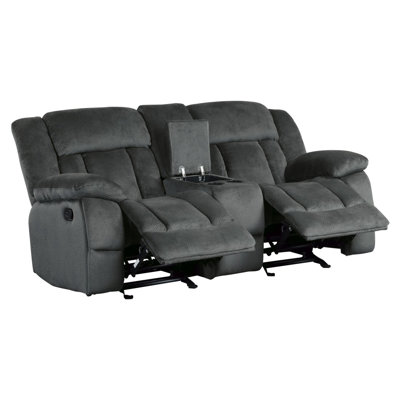 Causeuse inclinable en microfibre texturée, assise confortable avec fonction d'inclinaison en douceur