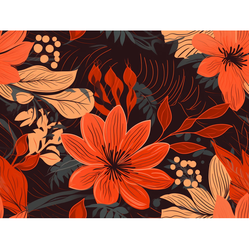 Machine Printed Duvet Cover, Queen Duvet Cover, Orange/Red