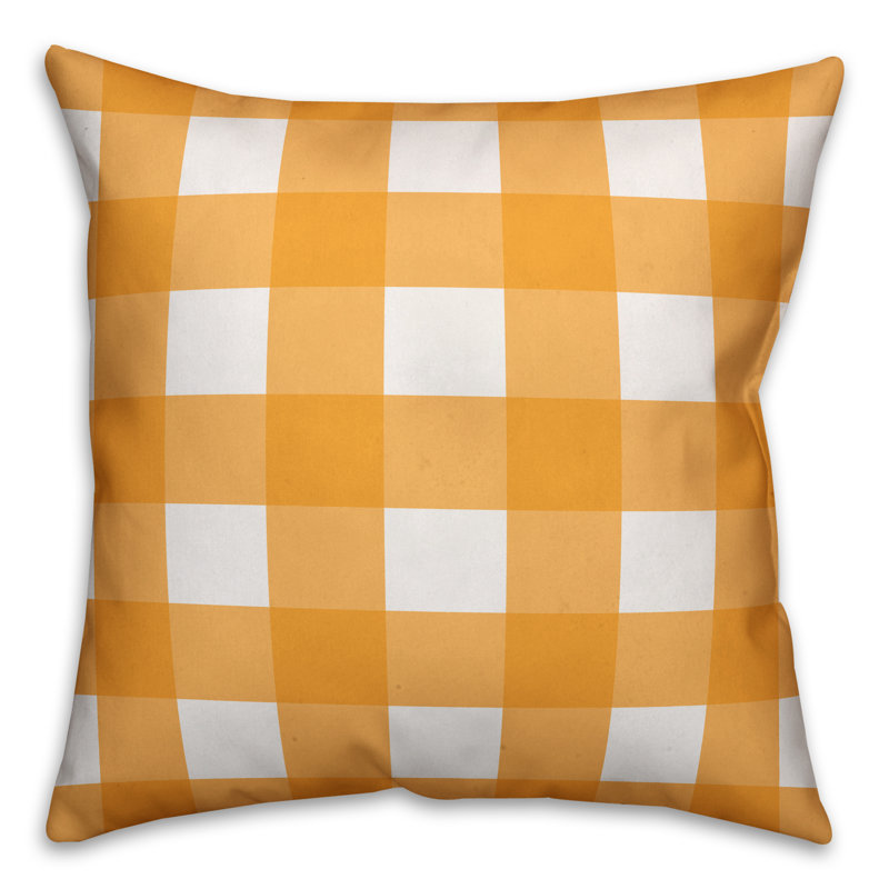 Housse de coussin carré et insert, Californie, Jaune / brun