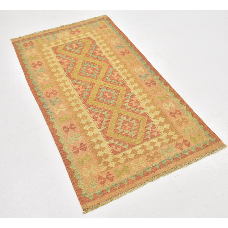Tapis intérieur de la laine 2 pi 7 po x 4 pi 7 po one-of-kind-noué la main Elland