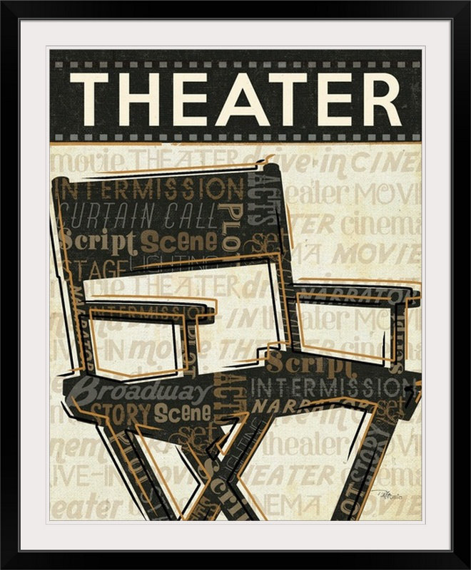 «iii rétro, annonce Cinema, H 23 po x l 20 po x P 1 po, Cadre noir