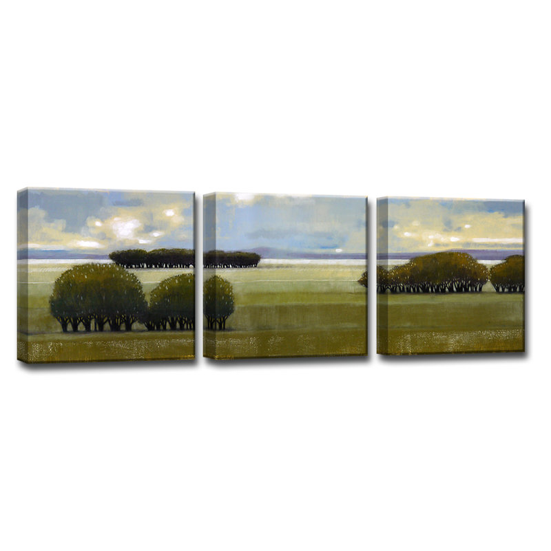 «Nice Green» par Norman Wyatt Jr., ensemble de 3 reproductions d'art sur toile tendue, H 36 po x l 12 po x P 1,5 po