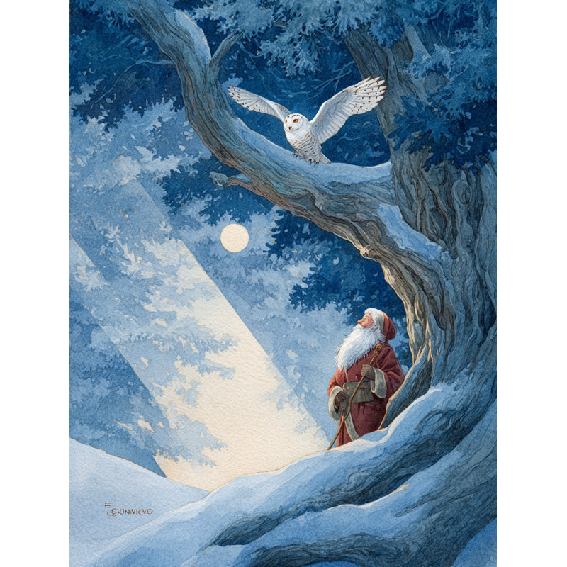 Père Noël avec toile, art mural
