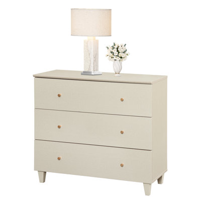 Lawncrest 3-Drawer Solid and Manufactured Wood End Table 