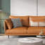 Causeuse coussin orange en cuir véritable-1660130631