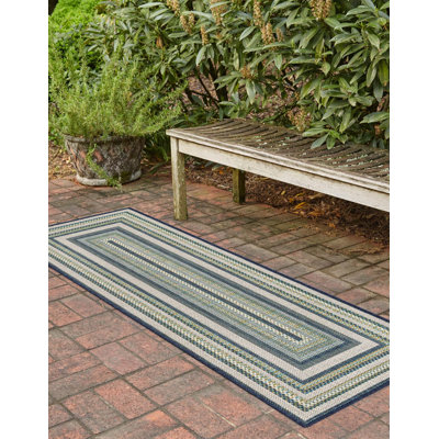 Tapis intérieur / extérieur bleu / gris / vert Tavion