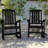 Pakkdiarie Outdoor All-weather HDPE Adirondack Rocker Chairs with Comfort High Backrest (Set of 2)-342278619