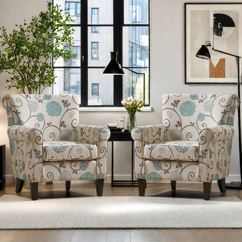 Solvia Contemporary Fabric Upholstered Club Chairs