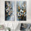 «Botanical Dreamscape Flowers Composition I - Botanicals», art mural moderne abstrait 2 pièces
