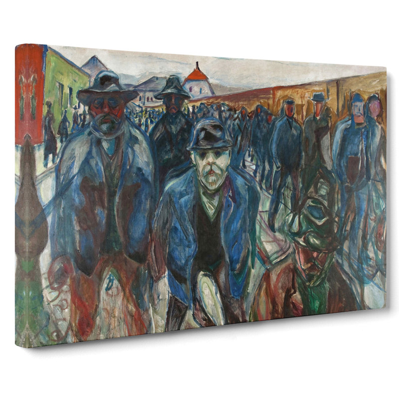 Workers on Their Way Home by Edvard Munch - Wrapped Canvas, 40cm H x 60cm W x 3cm D