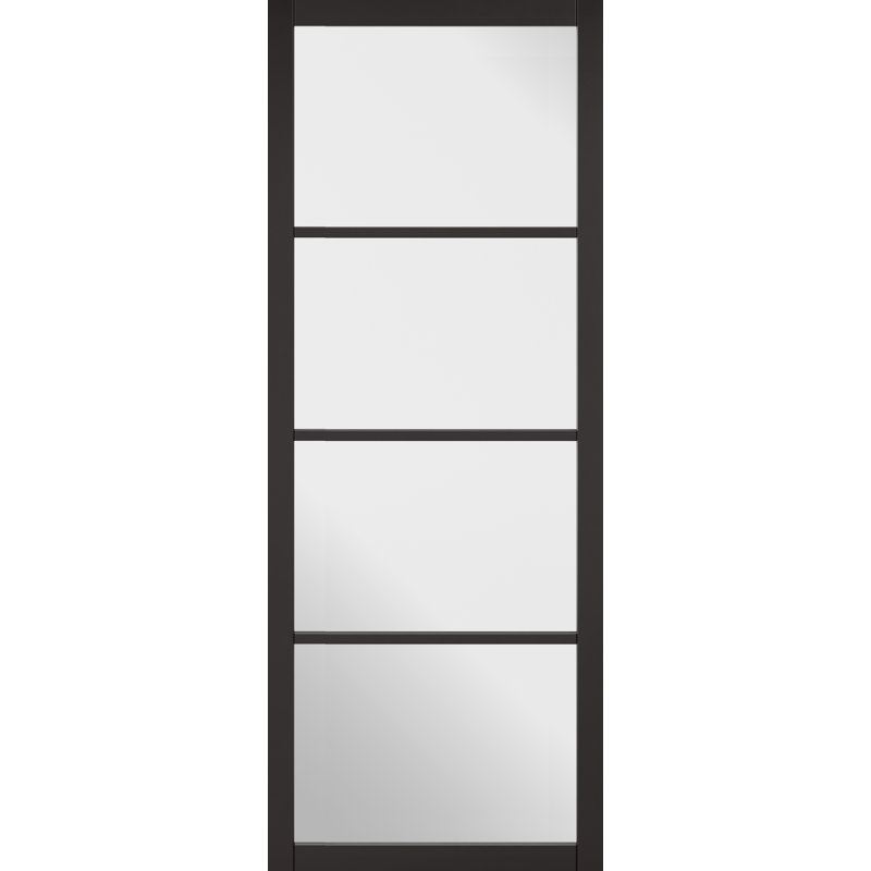 Soho 4L Glazed Black Internal Door, 198cm H x 61cm W x 3.5cm D
