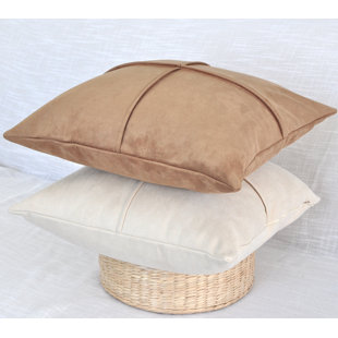 MicroSuede Throw Pillow , Faux Suede Cushion (Pack of 2)