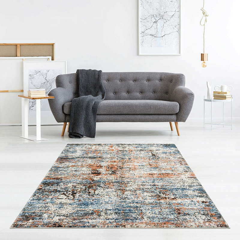 Tapis abstrait pour salon, chambre à coucher, Rectangle 5 pi 3 po x 7 pi