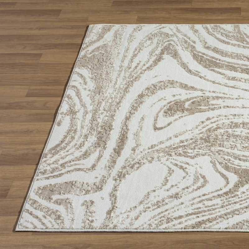 Marcienne Machine Woven Abstract Area Rug, Rectangle 5'3" x 7'9"