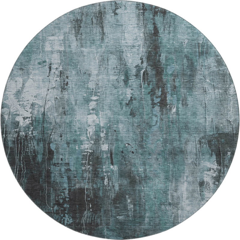 Premium Machine Washable Strinko AMF1683 Modern Rug, Round 8'