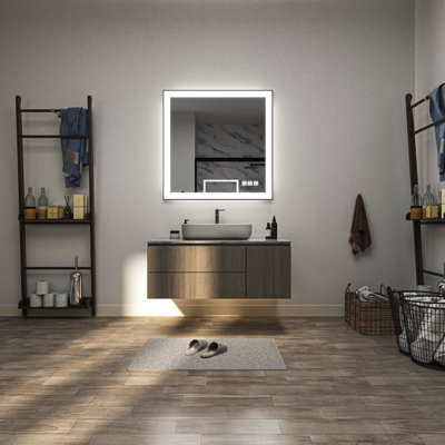Miroir de salle de bain en verre trempé à DEL rétroéclairé et certifié anti-buée Waterpar ETL & UL