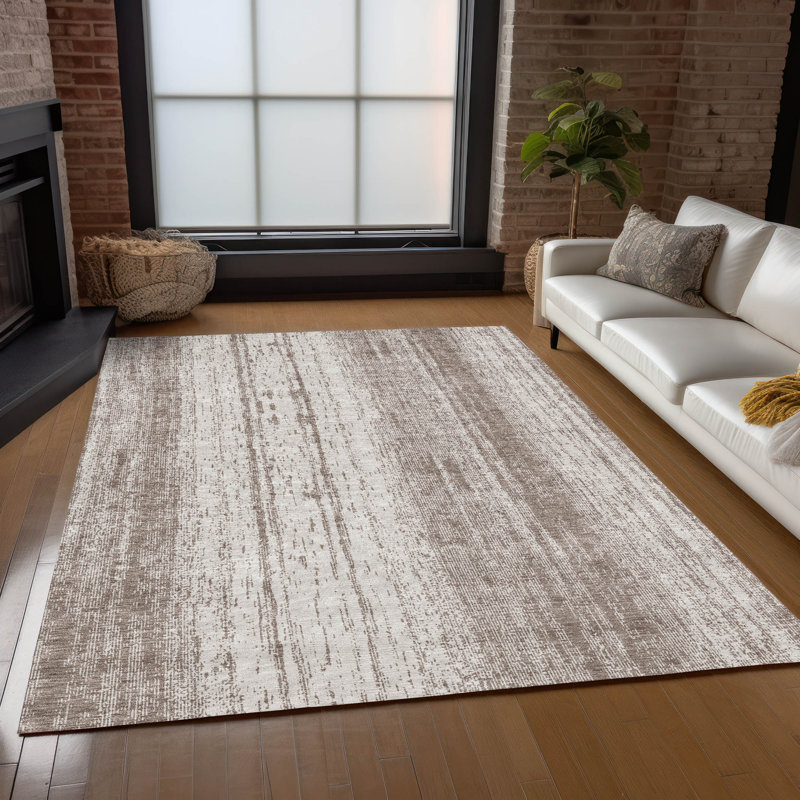 Malek Washable Abstract Indoor / Outdoor Rug, Rectangle 9' x 12'