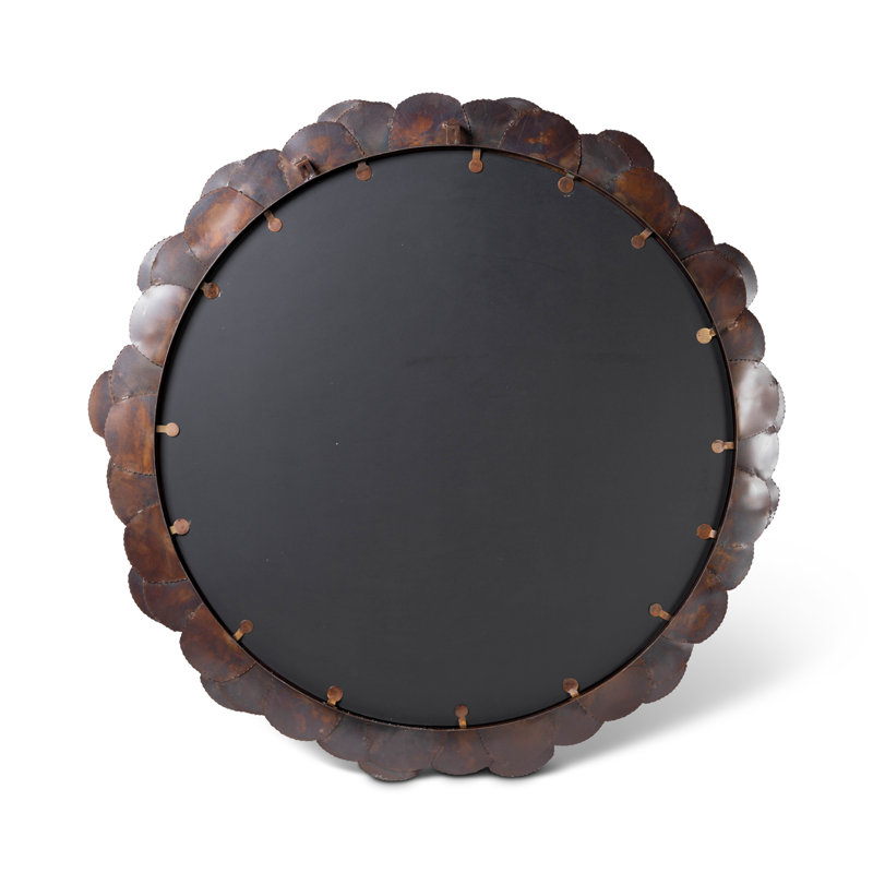 Suri Round Iron Mirror, Antique Gray, 43" x 43"