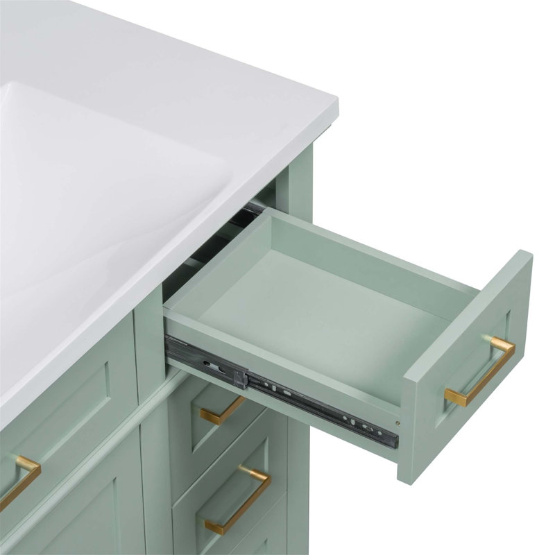 Meuble-lavabo 36 po avec lavabo en résine, Vert