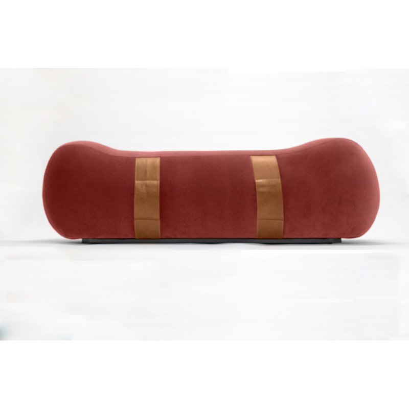 Milo Velvet Upholstered Bench, Bittersweet/Chesterfield