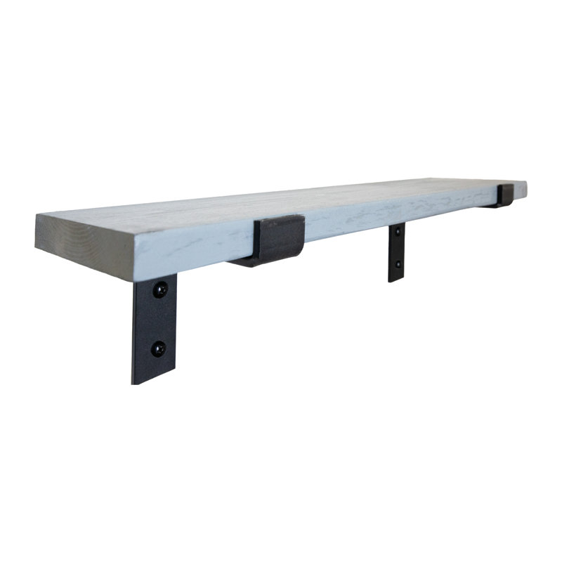 Emerald Lee Poplar Bracket Shelf, 1" H x 43" W x 4.5" D, Gray