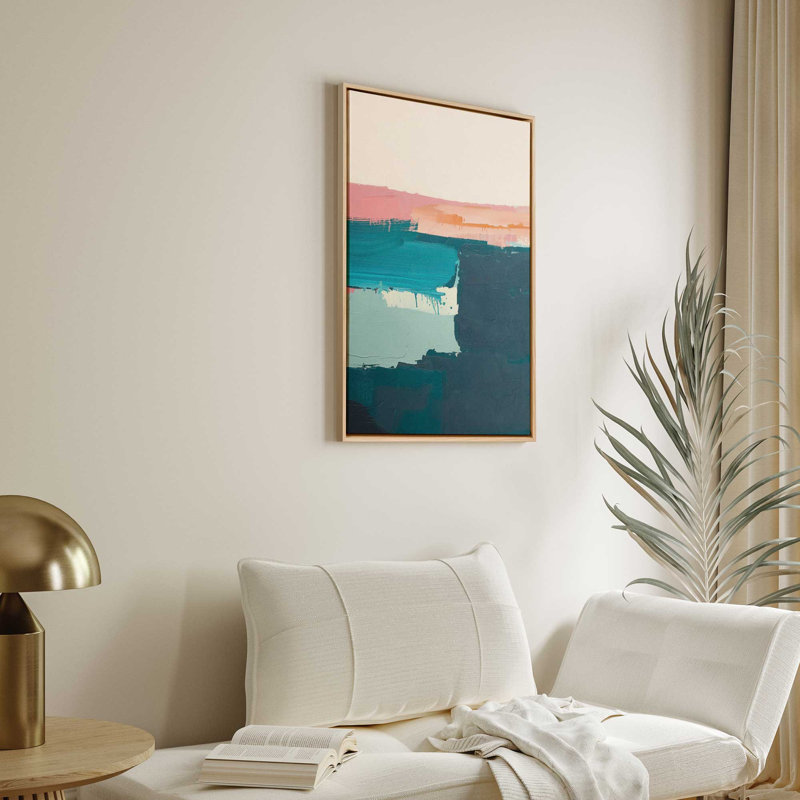 Azure Reverie V1 par Golden Glow Interiors, H 20 po x l 14 po x P 1,75 po, Cadre américain en érable flottant