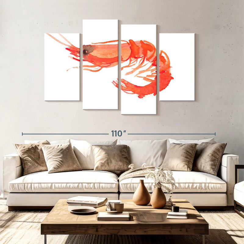 Brampt Orange Shrimp, 54" H x 84" W