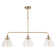 Anais 3lt Linear Pendant light finished in Ant. Brass