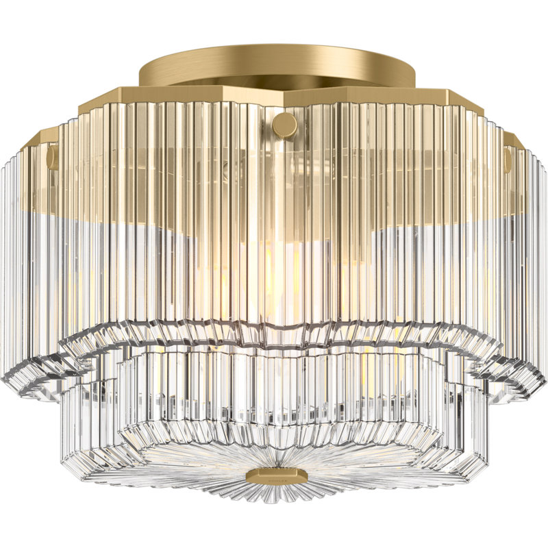 Plafonnier encastré 3 lumières Occasion, Laiton moderne brossé
