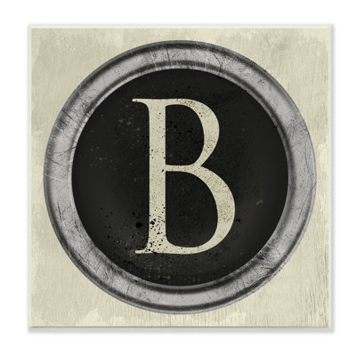 " Letter B Initial Vintage Typewriter Key Shape " by Daphne Polselli