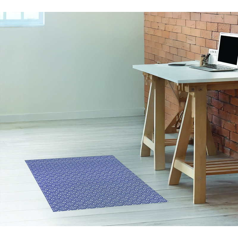 Petit tapis de bureau Talia, L 48 po x P 72 po, Marine