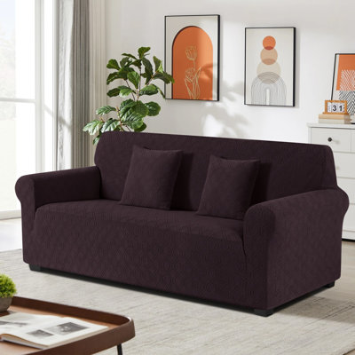 Wald 3 Seat Stretch Jacquard All Seasons Sofa Slipcovers 1-Piece Couch Sofa Covers With 2 Pillow Cover