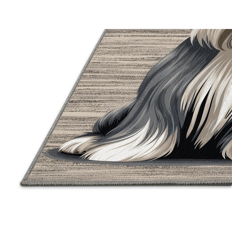  Tapis lavable soyeux Terrier Dogs, Carré 4 pi