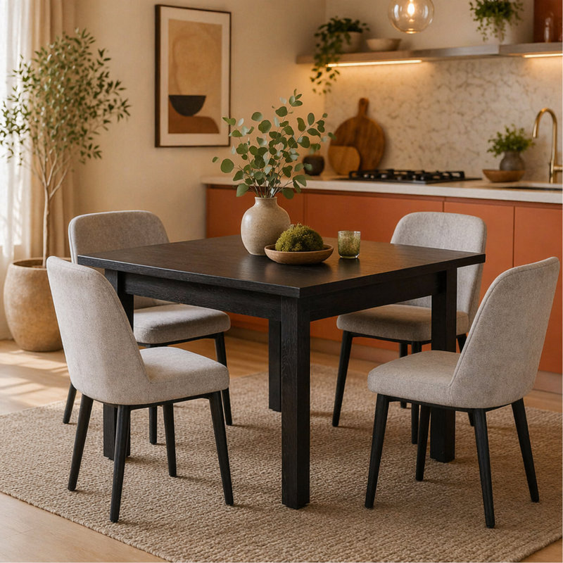 Mid-Sized Kitchen Table,Square Dining Table,Aesthetic Table