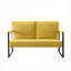 Pour le salon et les petits espaces de chambre à coucher, fauteuil d'appoint moderne à 2 places avec structure entièrement en métal, finition jaune