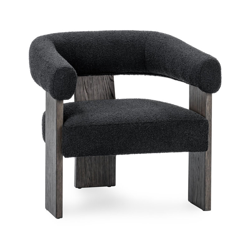 Julina Upholstered Fabric Accent Chair, Black