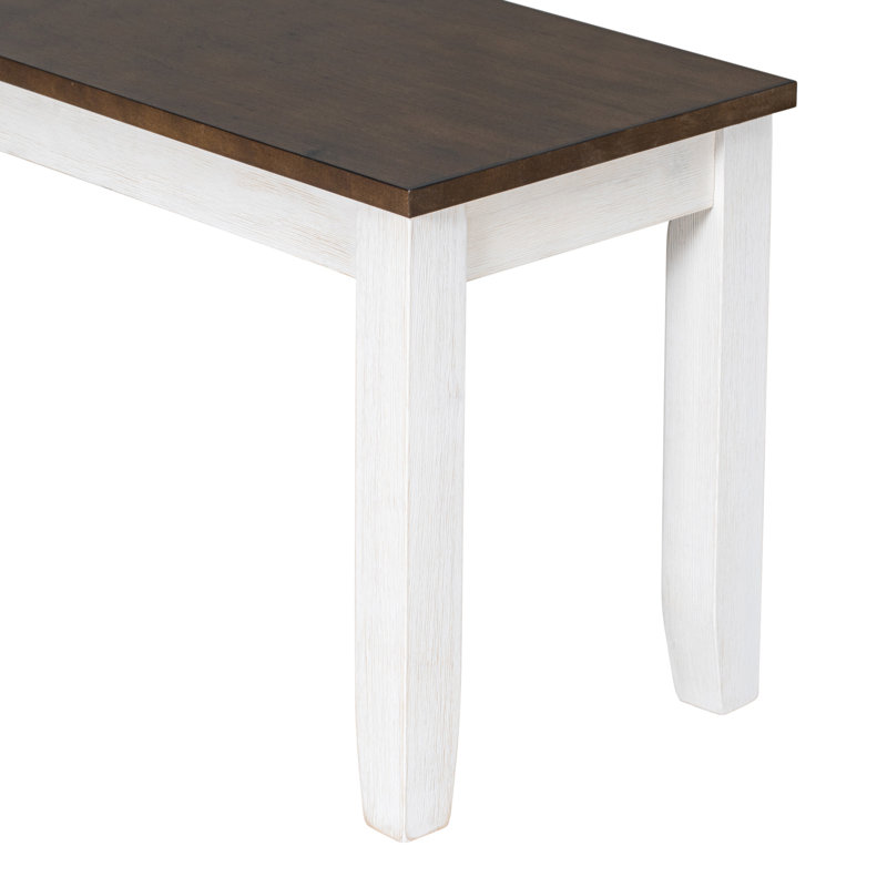 Rustic Walnut Rectangular Dining Table Set with 4 Chairs and Bench
