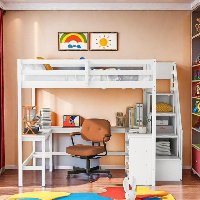 Lit mezzanine double Johandy Kids, Blanc