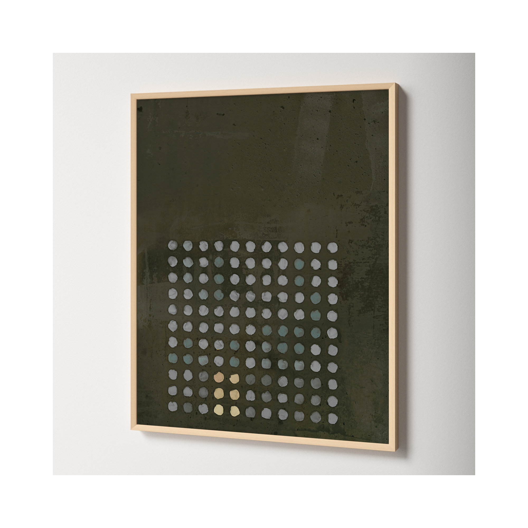 Circles In Squares 13 by Jacques Pilon, 30" H x 24" W x 1.25" D, Brown