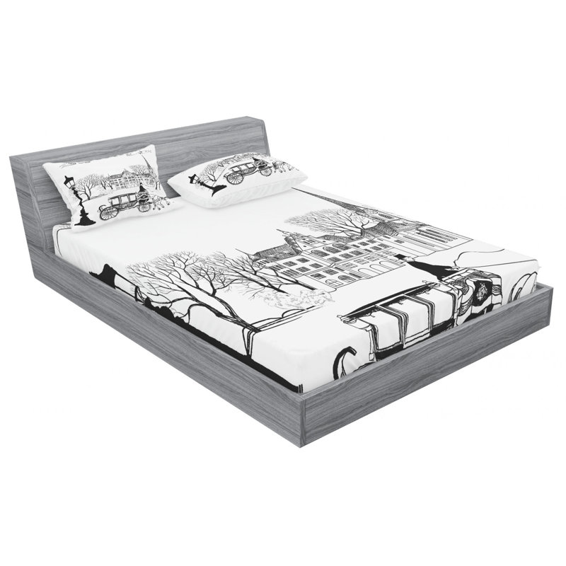 Microfiber Sheet Set, Queen Sheet Set with Fitted Sheet