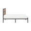 Platm Bedmetal Frame Finish Faux Cane Headboard-1947234345