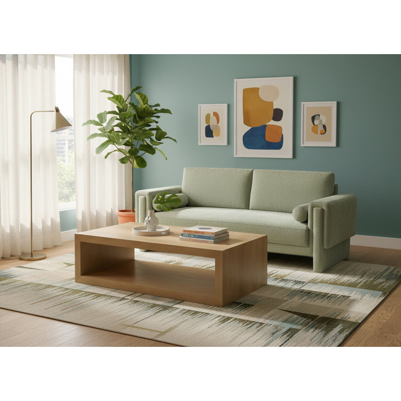 Ivanio Upholstered 89'' Sofa, Mint Chenille Fabric