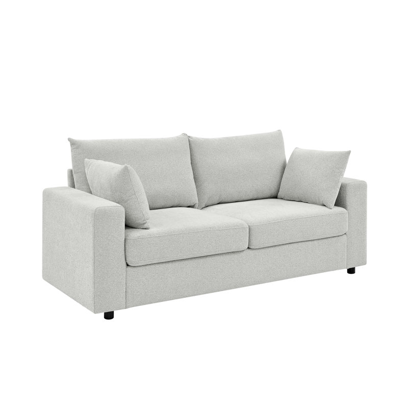 Canapé rembourré 2 places avec coussins de dossier amovibles Modern Minimalist, Beige