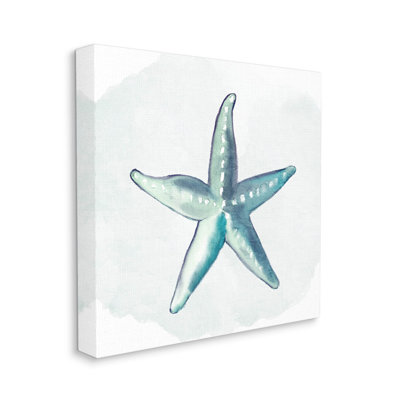 " Muted Blue Aquatic Starfish " Graphic Art Print