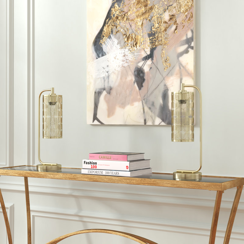 Felten Metal Table Lamp, Plated Gold
